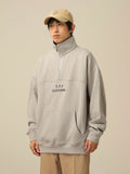 Men Sweatshirts Polo Shirt Sweater Half Zipper Retro Loose