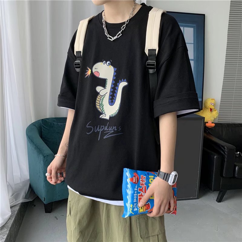 Men T-Shirts round Neck Short Sleeve Cartoon Half Sleeve