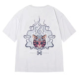 Men T-Shirts Tiger Print Loose Half Sleeve