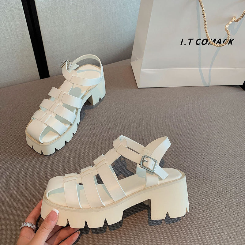 Platform Heels for Women Platform Buckle Platform Shoes