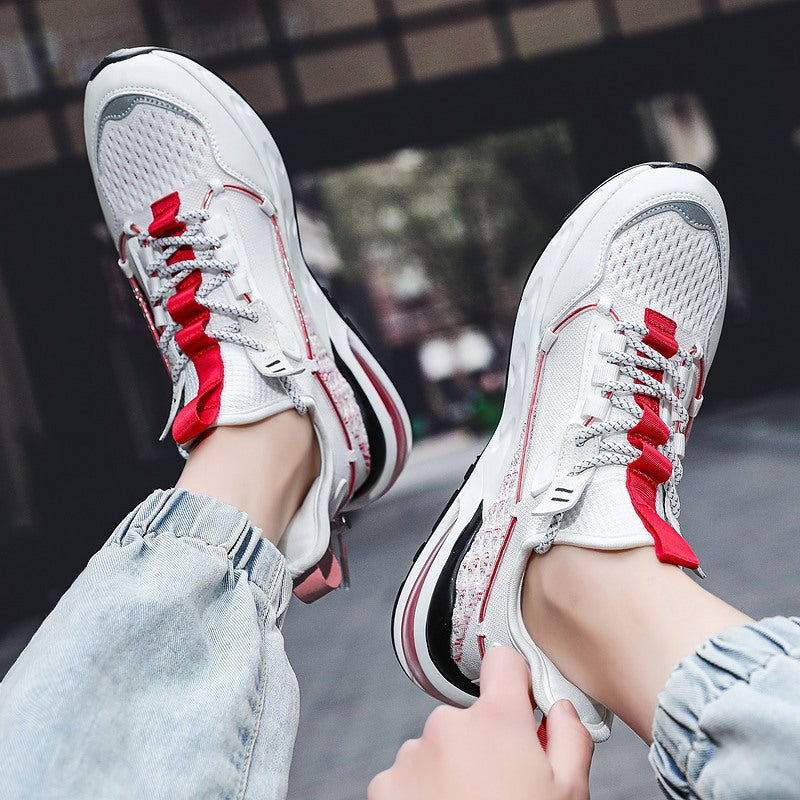 Men's Sneaks & Athletic Jogging Shoes Spring and Summer Air Cushion Casual Sneakers Fly-Kit Mesh Casual Shoes