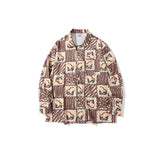 Man Fall Outfits Zebra Print Long-Sleeved Shirt Men's Street Retro Loose Casual Shirt