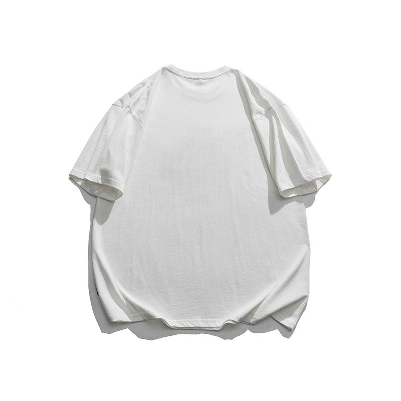 Men T Shitrs American Letter Printed Round Neck