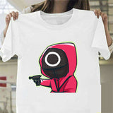 Squid Game Costume round Six Pattern Printed Short-Sleeved T-shirt