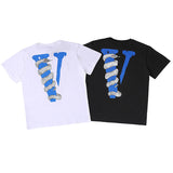 Vlone T Shirt Men'S Big V Python Printed Casual Short-Sleeved T-Shirt