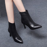 Beth Dutton Shoes Autumn and Winter Zipper Women's Boots Black Cowhide Fashion Boots