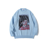 Man Fall Outfits Vintage Sweater Men's and Women's High Street Fashion Brand Pullover Sweater Top