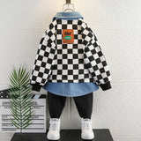 Toddler Boys Jackets Boys' Plaid Denim Jacket Spring and Autumn
