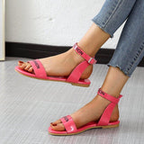 Women Open Toe Sandals Flats Large Size Summer Flat Fashion Sandals