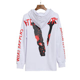 Vlone Hoodie Big V Hooded Loose Hip Hop Street Couple Sweater Men And Women
