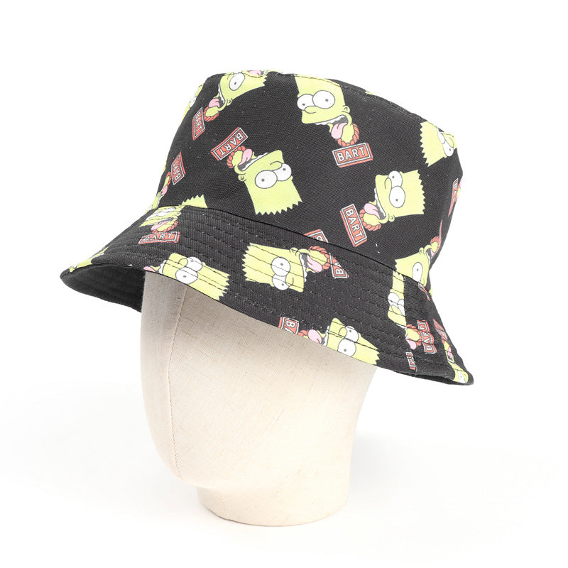 Bucket Hat Fishing Cap Cotton Print Fisherman Hat Printing Double-Sided Bucket Hat Outdoor Sun Hat