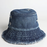 Denim Bucket Hat Fishing Cap Cotton Print Fisherman Hat Female Burr Fashion Sun Hat