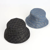 Bucket Hat Fishing Cap Cotton Print Fisherman Hat Vintage Denim Fashion Casual Sun-Proof Hat