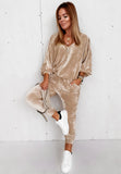 Velour Tracksuit Autumn and Winter Gold Velvet with Long-Sleeve Zipper Trousers Solid Color Casual Suit