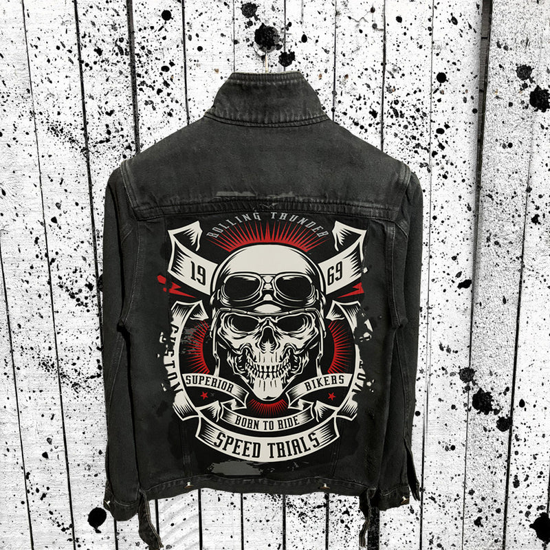 Skull Apparel Skull Bone Denim Jacket