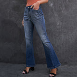 Gloria Vanderbilt Jeans Solid Color Wide Trousers Bootcut Trousers Slim Fit