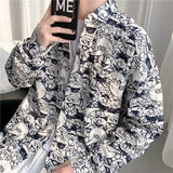 Men's Shirts Cartoon Sesame Street Printed Long Sleeve Shirt
