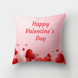 Valentine's Day Pillow Covers 4 Piece Random Styles Together, Letter Heart Printing Peach Skin Fabric Sofa Square Pillow Cushion Cover