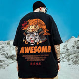 Men T-Shirts Loose Printed Half Sleeve