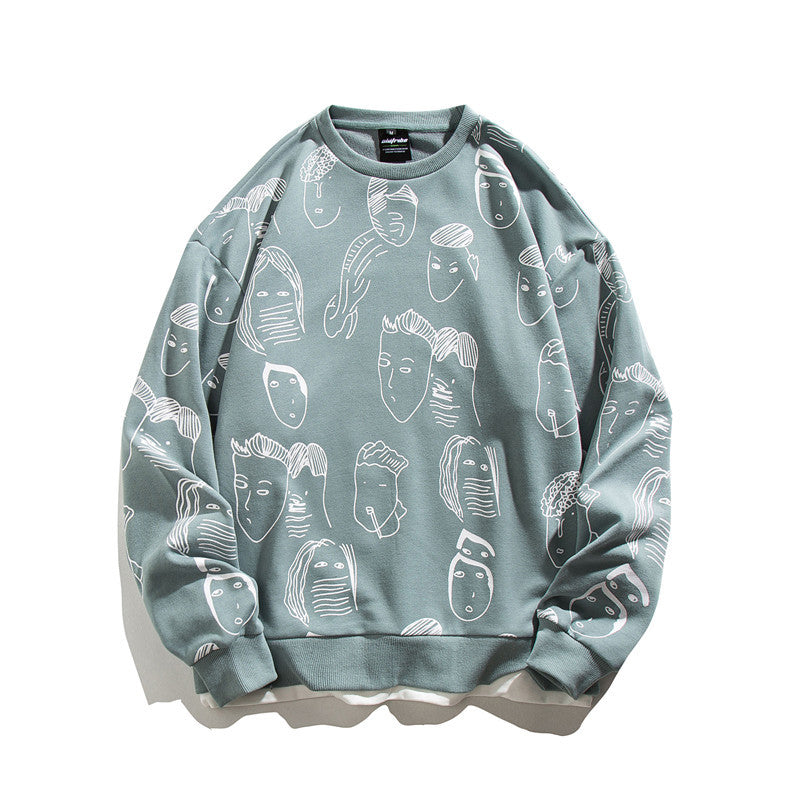 Crew Neck Sweatshirts for Men Men's Autumn round Neck Sweater Couple Loose Casual Top