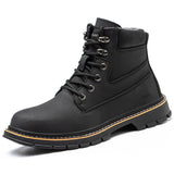 Men's Boots Work Boot Men Casual Hiking Boots Mid-Top Warm Lightweight Protective plus Size Retro Men's Shoes