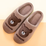 Cotton Slippers Autumn and Winter Men's Warm Home Thick Bottom Plush Simple Fashion Cartoon Couple Cotton Slippers