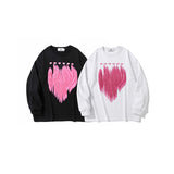 Man Fall Outfits Hip Hop Retro Love Printed Crew Neck Sweatshirt Casual Long-Sleeved Top for Men