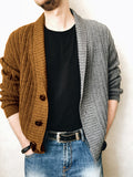 Men's Jackets Men's Autumn Stitching V-neck Loose plus Size