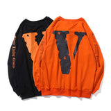 Vlone Sweatshirt Sweater Large V Velvet Long Sleeve Flame Skull Terry Cotton