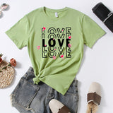 Valentine's Day T Shirts Couples Printed Loose Pullover Loose Short Sleeve T-shirt
