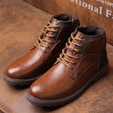 Western Shoes Men's British Vintage Martin Boots Fashion Casual Breathable