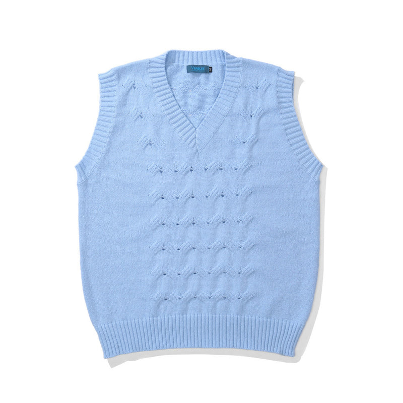 Men Sweater Vest Men's Loose V-neck Sleeveless Sweater Vest