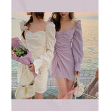 MIDI Mauve Cocktail Dress Spring Purple