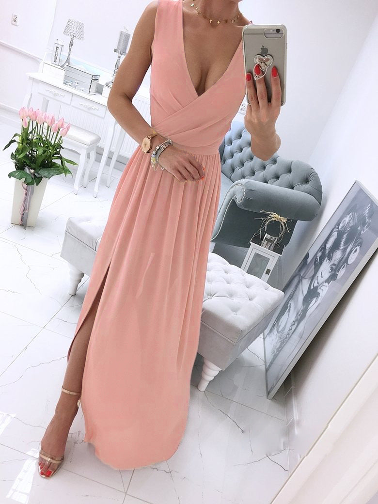 Emerald Green Dress Solid Color Dress