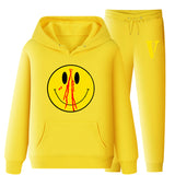 Vlone Hoodie & Pants 2 Piece Set Men'S Spring And Autumn Loose Pullover Sweatershirt