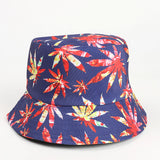 Bucket Hat Fishing Cap Cotton Print Fisherman Hat Maple Leaf Hat Female Outdoor Leisure Basin Hat