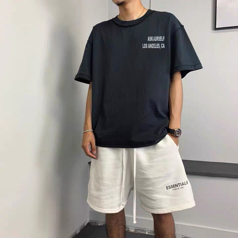 Askyurself T Shirt Loose round Neck Men's and Women's Short Sleeve T-shirt