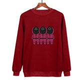 Squid Game Costume round Six Cartoon Print round-Neck Pullover