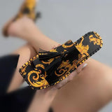 Women Open Toe Sandals Flats Spring and Summer Tassel Women's Sandals Flat Heel Fashion Open Toe Slippers