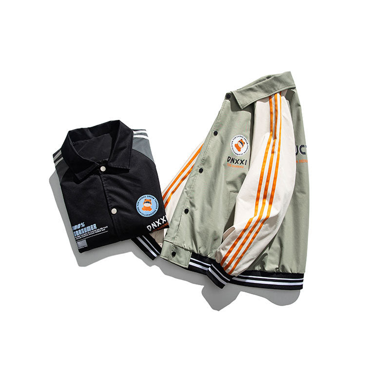 Man Fall Outfis Autumn Street Sports Baseball Uniform Men's Hip Hop Loose Couple Casual Jacket
