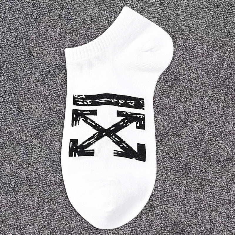 Off White Socks Short Socks Men's and Women's Basketball Sports Ankle Socks Hip Hop Socks