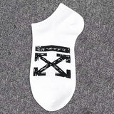 Off White Socks Short Socks Men's and Women's Basketball Sports Ankle Socks Hip Hop Socks