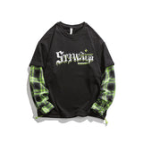 Crew Neck Sweatshirts for Men Men's Autumn Retro round Neck Sweater Men's Hip Hop Print Loose