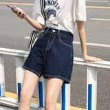 High Waisted Shorts High Waist Denim Shorts Women's Summer Loose Slimming and Straight Hot Pants