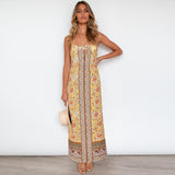 Nine Britton Dress Floral Print Sexy Slim-Fit Bohemian Suspender Dress