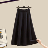 MIDI Mauve Skirt Women's Wear Match Sweater Skirt