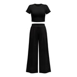 Coachella Music Festival Outfits Fashion Solid Color Women 'S Short Short Sleeve T-shirt Suit