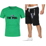 Vlone T Shirts & Shorts 2 Piece Set Rose Large V Printed Men'S And Women'S Loose Short-Sleeved T-Shirt