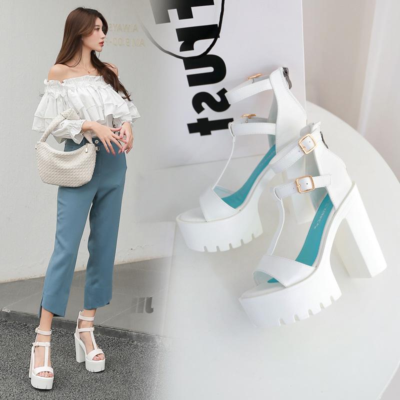 Platform Heels for Women Spring/Summer Zipper Sandals