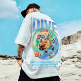 Men T-Shirts Loose Bear Printed Half Sleeve